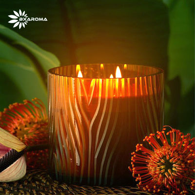 Harga yang pantas OEM Lemon Aroma Scented Candle Round Glass Cup Flame Disesuaikan on line